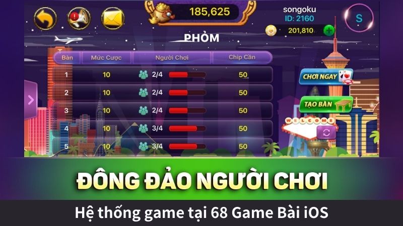 Hệ thống game tại 68 Game Bài iOS