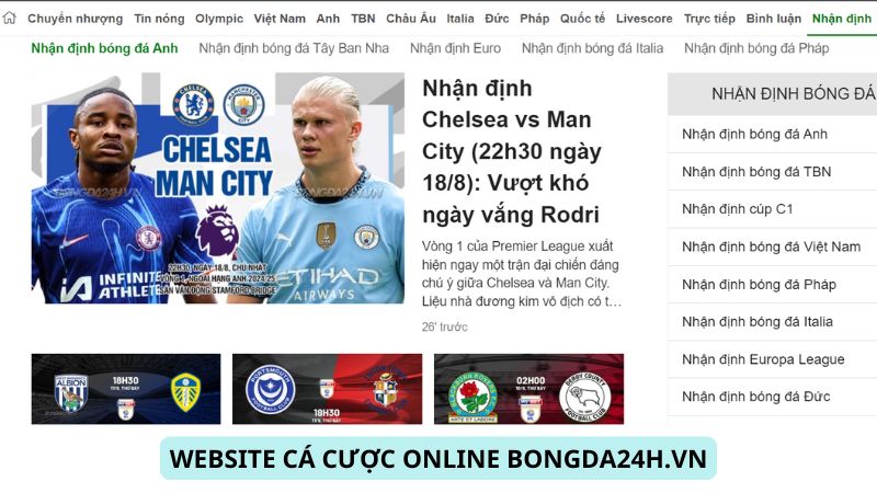 Website cá cược online Bongda24h.vn